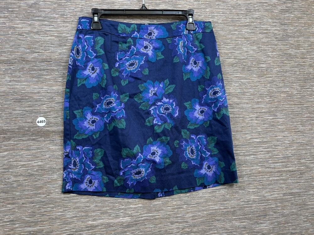 Gap Straight Pencil Skirt Womens Size 6 Blue Floral Back Zip Casual Career